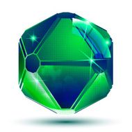 Vector emerald 3d geometrical art sparkling object radiance