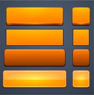 Orange high-detailed modern web buttons N3