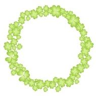 Circle Shape Frame of Four Leaf Clover N2