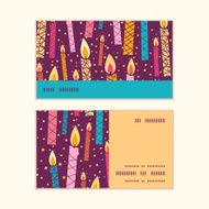 Vector colorful birthday candles horizontal stripe frame pattern business cards