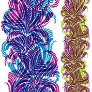 Ornate background with colorful vertical seamless pattern