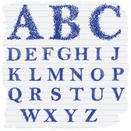 Hand drawn decorative english alphabet letters