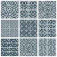 Geometric and monochrome seamless tiles set