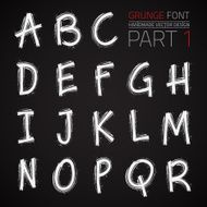 Grunge Hand Made Vector Font N5