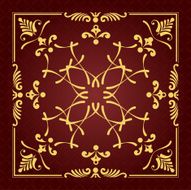 Gold ornament on brown background N4