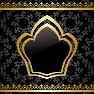 vector black background with golden heraldic frame