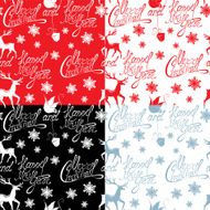 Seamless pattern with calligraphic Merry Christmas and Happy New Year