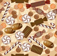 Seamless pattern with chocolate candy