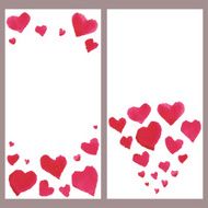 Business banners with watercolor hearts N2