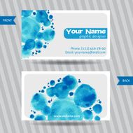 Business cards with round watercolor blots