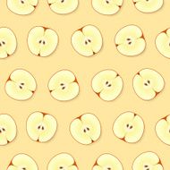 Seamless pattern with slices of apples