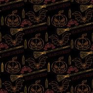 Seamless pattern Halloween with themed elements N2