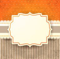 Vintage background with label in orange
