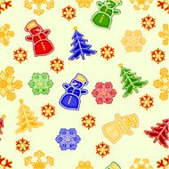 Seamless texture snowman and snowflake Christmas decorations vector illustration