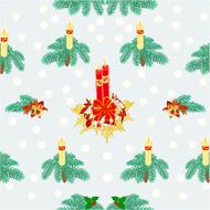 Seamless texture christmas candle and snow vector