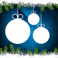 Christmas paper balls on blue background