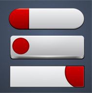 White and red high-detailed modern web buttons