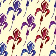 Seamless vector pattern of irises