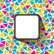 colorful triangle pattern backgroundwith label