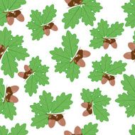 Acorns With Oak Leaves in Summer Seamless Texture