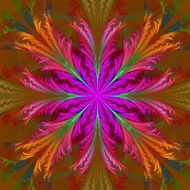 Beautiful multicolor fractal flower Collection - frosty pattern N3