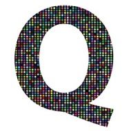 multicolor letter Q