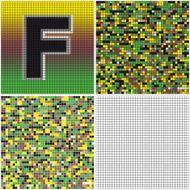 Letter F (mixed mosaic)