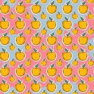 Big yellow apple pattern on color blots ink