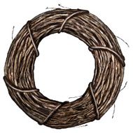 Plain Vine Wreath on white in an acrylic painting