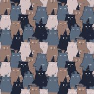 Seamless pattern of cute cats N4