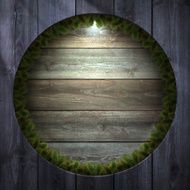 Blank Wooden background with Christmas wreath N2