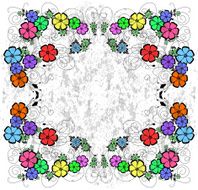 Abstract floral frame on grunge background