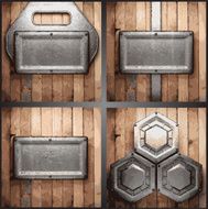 Vector metal and wood background set N2
