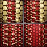 vector red background with gold