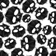 Black skulls seamless pattern geometric contemporary style N2