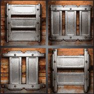 Vector metal and wood background set N4