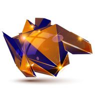 Vector futuristic object with sparkling effect dimensional text