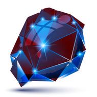 Plastic pixilated glossy 3d tech model reflective colored