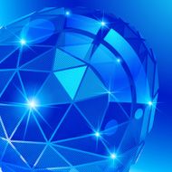 Plastic pixilated backdrop with glossy 3d cybernetic object N3