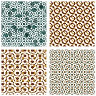 Four dotted seamless patterns with rings polka dot