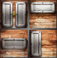 Vector metal and wood background set N7