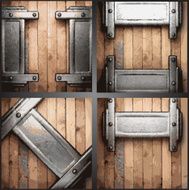 Vector metal and wood background set N8