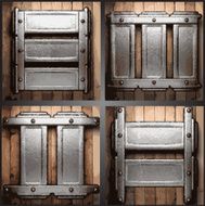 Vector metal and wood background set N9