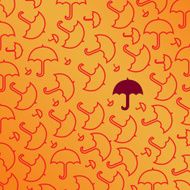 Red umbrellas and orange background N2