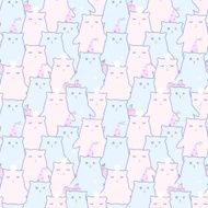 Seamless pattern of cute cats N6