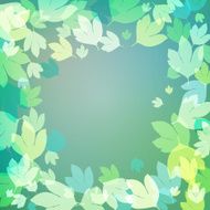 Background with bright green leaves