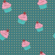 Seamless pattern of cupcakes