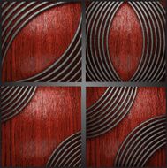 Vector metal on wood background set N2