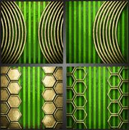 Vector green background with gold