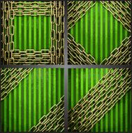 Vector green background with gold N3